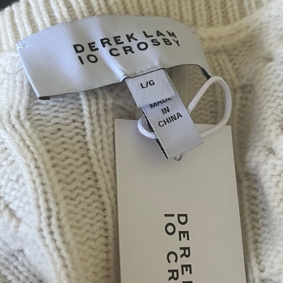 Derek Lam 10 Crosby Yuna Cable Knit Wool Vest in Ivory NWT Large - Picture 11 of 11